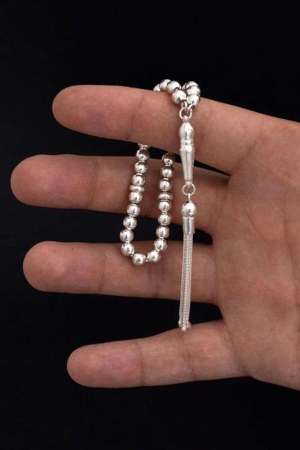 Osmanlı Gümüş Gümüş Tespih Küre Kesim Minik Maskot Boy 12,5Gr - Image 1