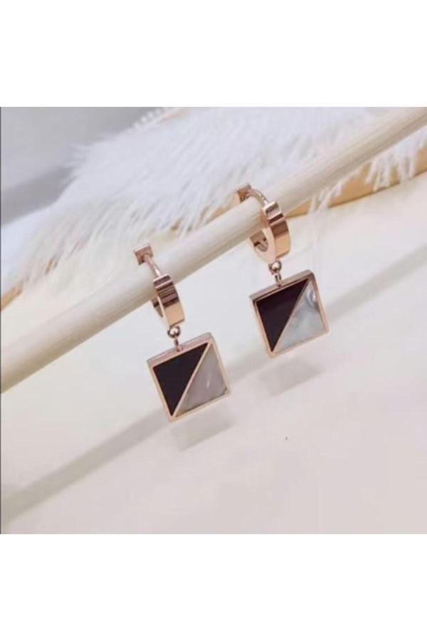 Osmanlı Gümüş Valentine Rose Renk Kararmayan Çelik Halka Küpe - Image 1