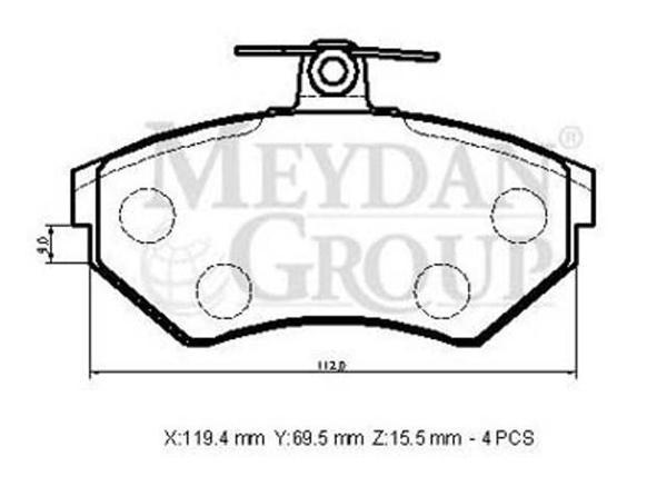 Seat Toledo 93/95 Ön Fren Balatası (Di̇sk) (119,4x69,5x15,5) (Bramax)  - Image 1