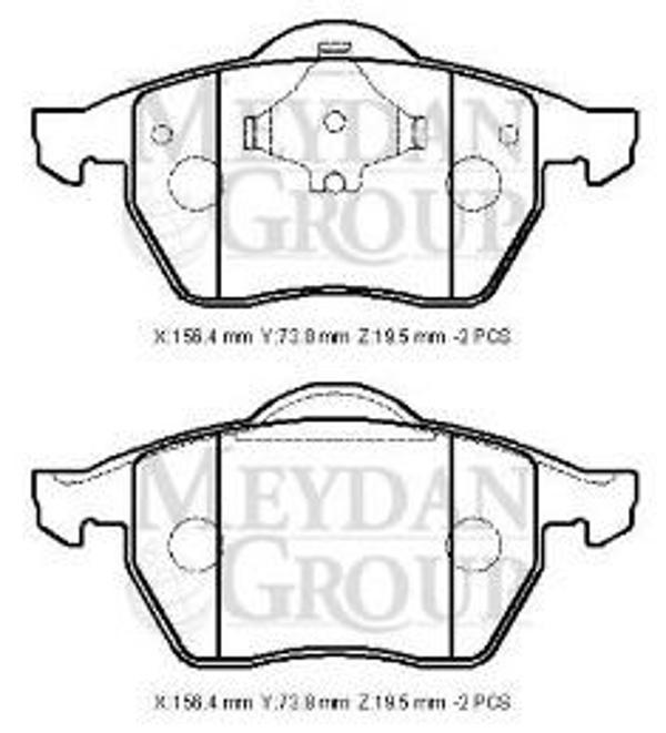 Audi A3 04/05 Ön Fren Balatası 1,8t (Kablosuz) (Di̇sk) (156,4x73,8x19,5) (Bramax)  - Image 1
