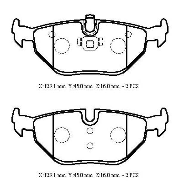 Saab 9 5 99/03 Arka Fren Balatası (Kablosuz)(di̇sk) (123,1x45x16)(bramax)  - Image 1