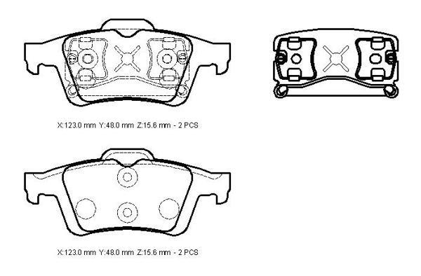 Ford Focus C Max 07/11 Arka Fren Balatası (Di̇sk) (123x48x15,6)(bramax)  - Image 1