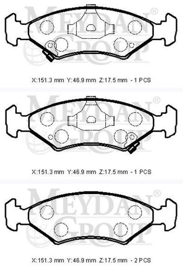 Kia Sephia 97/98 Ön Fren Balatası (Di̇sk) (151,3x46,9x17,5) (Daıwa)  - Image 1