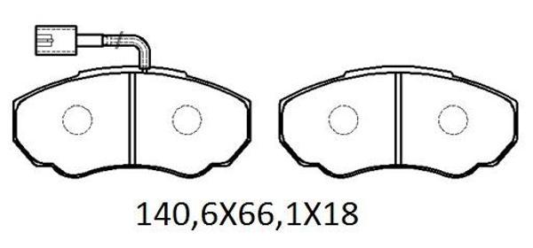 Peugeot Boxer 03/07 Ön Fren Balatası 1,9/2,0/2,5/2,8 (2 Kablolu)(di̇sk) (140,6x66,1x18) (Fmk)  - Image 1