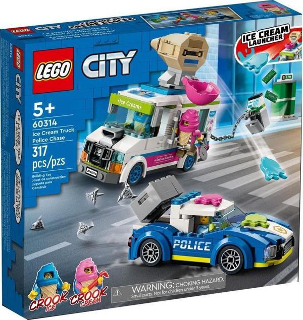 LEGO City Dondurma Kamyonu Polis Takibi 60314 +5 Yaş (317 Parça) - Image 1