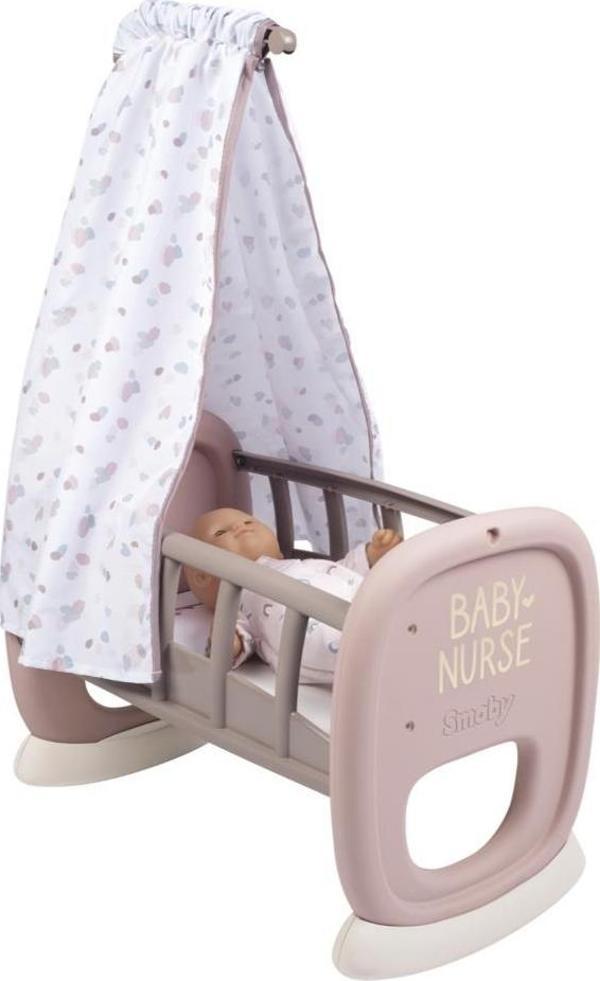 Smoby Baby Nurse Sallanan Oyuncak Beşik Leylak-Gri 220373 - Image 1