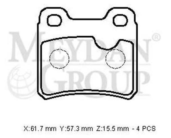 Opel Vectra A 88/92 Arka Fren Balatası (Kablosuz) (Di̇sk) (61,7x57,3x15,5) (Bramax)  - Image 1