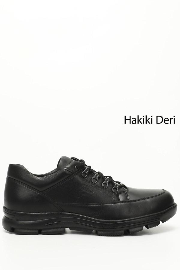 Erkek Siyah Bağcıklı Hakiki Deri Comfort Ayakkabı - Image 1