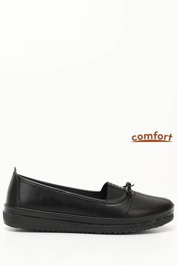 Kadın Siyah Fiyonklu Comfort Ayakkabı - Image 1