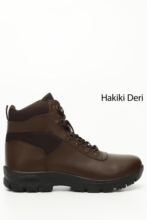Erkek Kahverengi Fermuarlı Hakiki Deri Outdoor Bot - Image 1