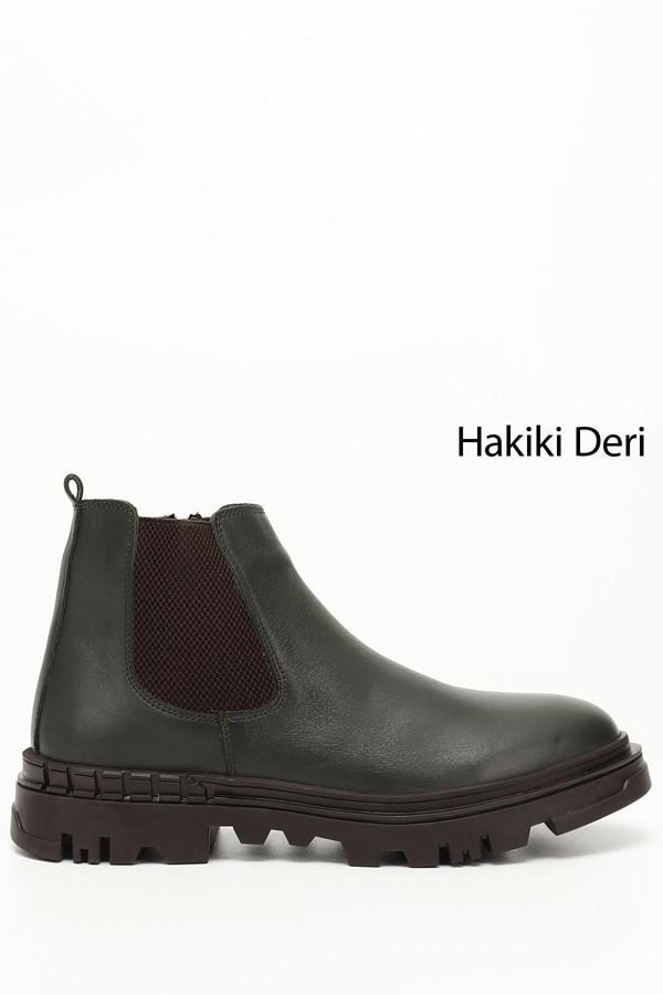 Erkek  Fermuarlı Hakiki Deri Chelsea Bot - Image 1