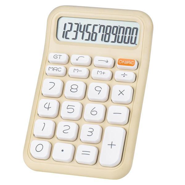 POWERMASTER PM-25408 KREM RENK BEYAZ TUŞ 12 HANELİ HESAP MAKİNESİ - Image 1
