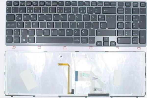 İnfostar Sony SVE1511, SVE15111 Notebook Klavye Tuş Takımı-Beyaz-Işıklı - Image 1