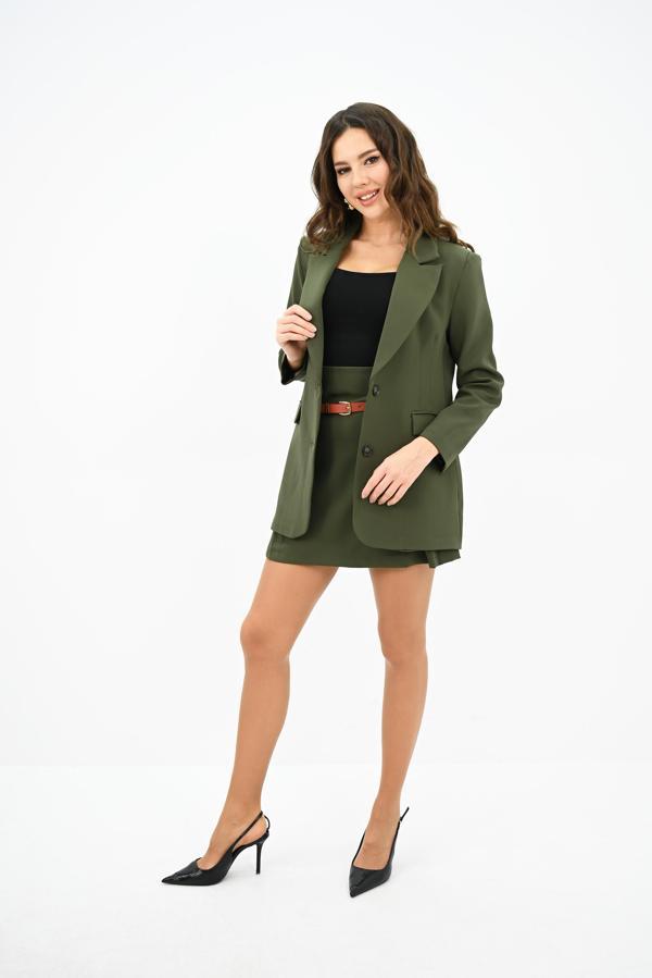 Kadın Kemer Detaylı Etek Ceket Takım 0122-25 - Image 1