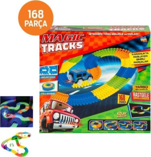 Kayyum Oyuncak Magic Tracks Hareketli Raylar 168 Parça Tek (1)  Arabalı - Image 1