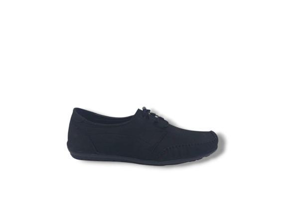 Zerhan 278 Erkek Siyah Lastik Bağcıklı Nubuk Deri Loafer Ayakkabı - Image 1