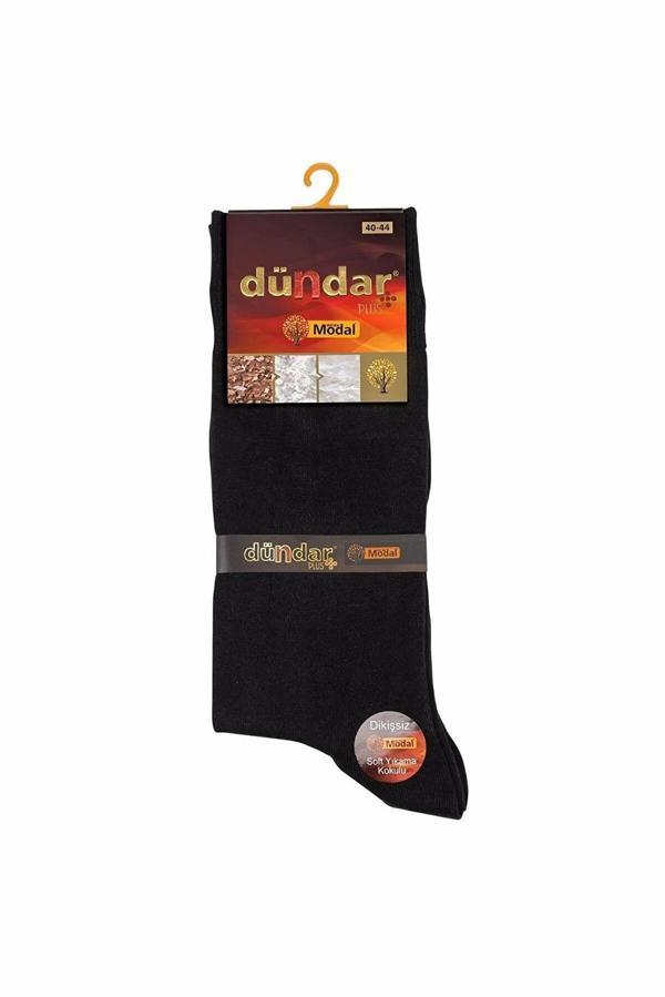 Dündar Erkek Plus Modal Likralı Desenli Ve Düz Soket Çorap 4124 - 12 Adet - Image 1