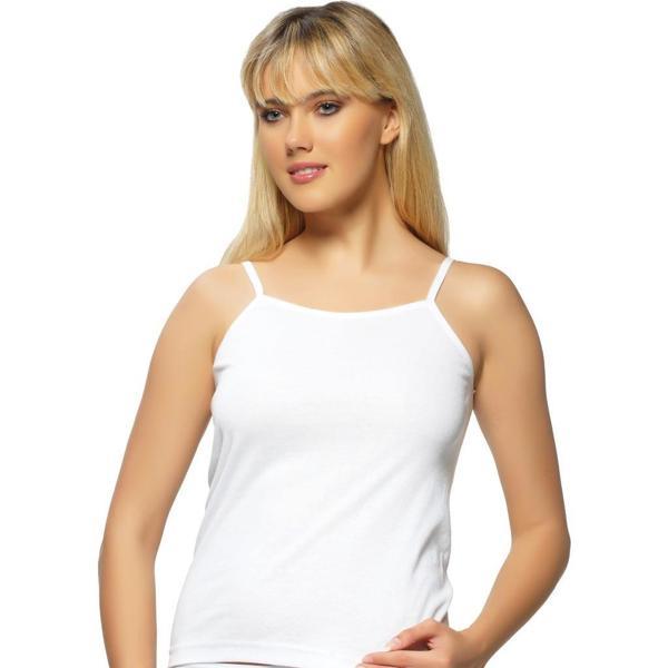 Gümüş Bayan İp Askılı Likralı Atlet Tekli Paket - Image 1