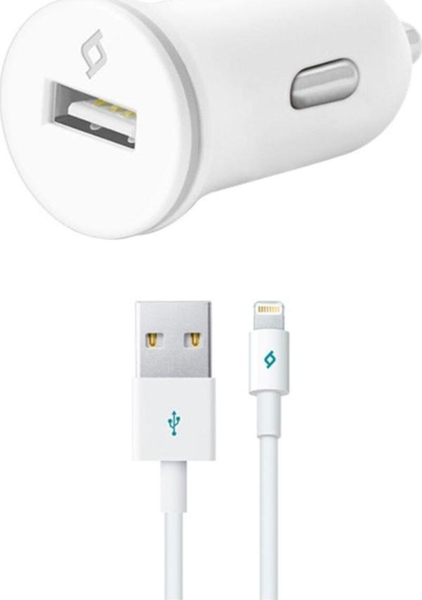 Ttec 2CKC752B 1A 5W Araç Şarj Cihazı 1 Metre Beyaz - Image 1