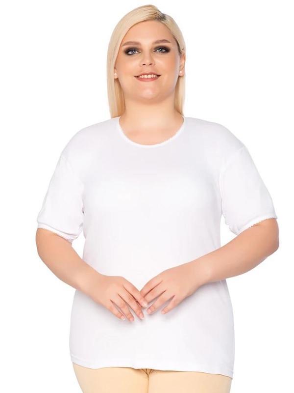 6 Adet Gümüş Bayan Ribana Kısa Kollu Kaşkorse Fanila Atlet 3013 - Image 1