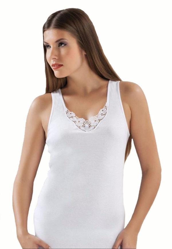 6 lı Paket Hmd Güpürlü Bayan Ribana Geniş Askılı Atlet Paket B2001 - Image 1