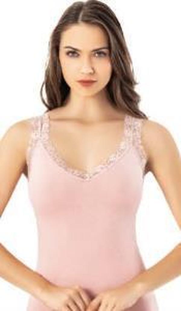 Kota Bayan Modal V Yaka Dantel Askılı Atlet 6606 - Image 1