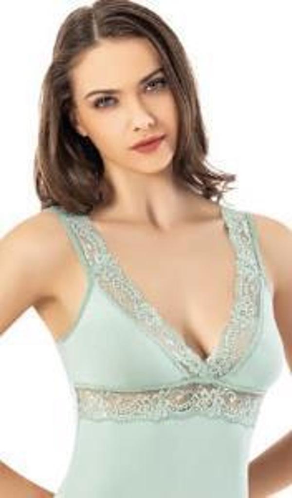 Kota Bayan Modal V Yaka Dantel Askılı Modelli Atlet 6607 - Image 1