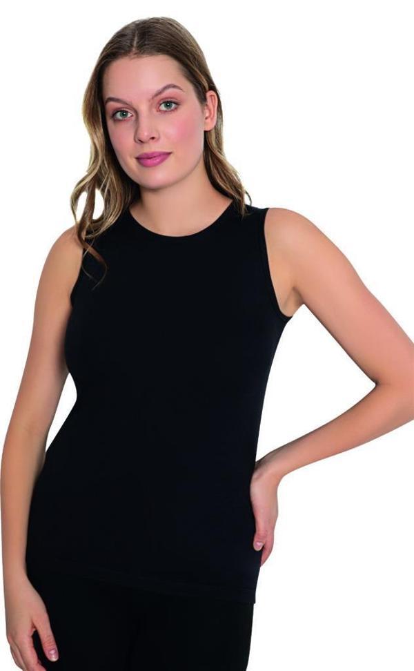 Lüx Drm Bayan Bambu Kolsuz Body Fanila Atlet 3740 - Image 1