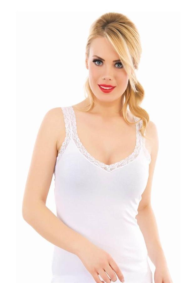Özlem Bayan Yakası ve Askısı Dantelli Atlet 3286 - Image 1