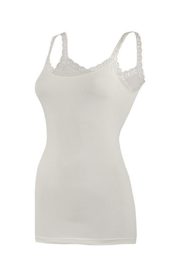 6 Adet Yıldız Bayan Likralı Dantelli Askılı Atlet Ekru 2282 - Image 1