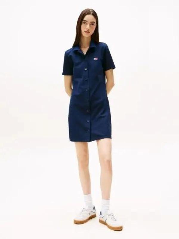 Tommy Hilfiger Kadın  Lacivert Pique Polo Elbise - Image 1