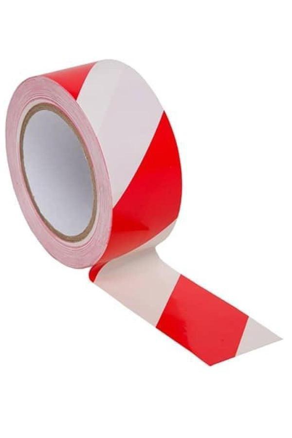Ennalbur Yer İşaretleme Bandı Kırmızı Beyaz 50 mm 30 Metre - Image 1