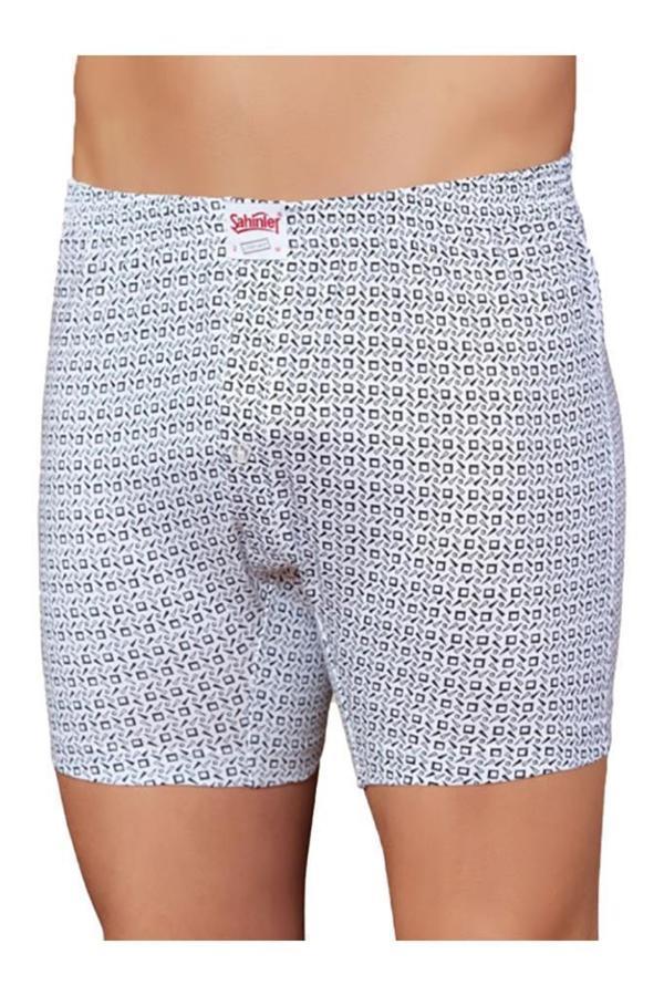 6 Adet Şahinler Erkek Penye Short Boxer Düz Renk ve Desenli E010 - Image 1