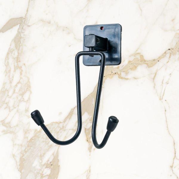 Banyo Dekoru için Yapışkanlı Paslanmaz Siyah Metal Bornoz Havlu Askılığı - Image 1