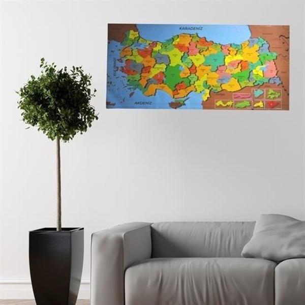 Büro Ev Dekoru için 118x568CM Manyetik Tutunan Renkli Türkiye Haritası Duvar Süsü Stickerı - Image 1