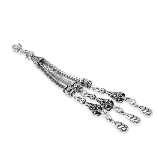 Buğday Temalı Foxtail Zincirli Üç Kamçılı Kararmaz Metal Püskül - Image 1