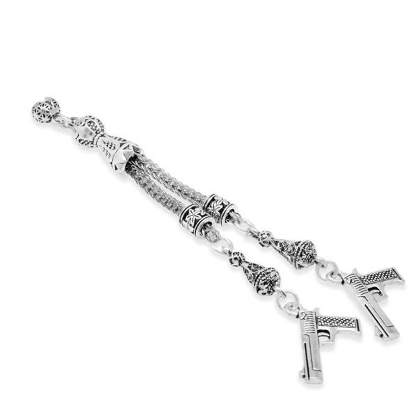 Tabanca Temalı Foxtail Zincirli Çift Kamçılı Kararmaz Metal Püskül - Image 1