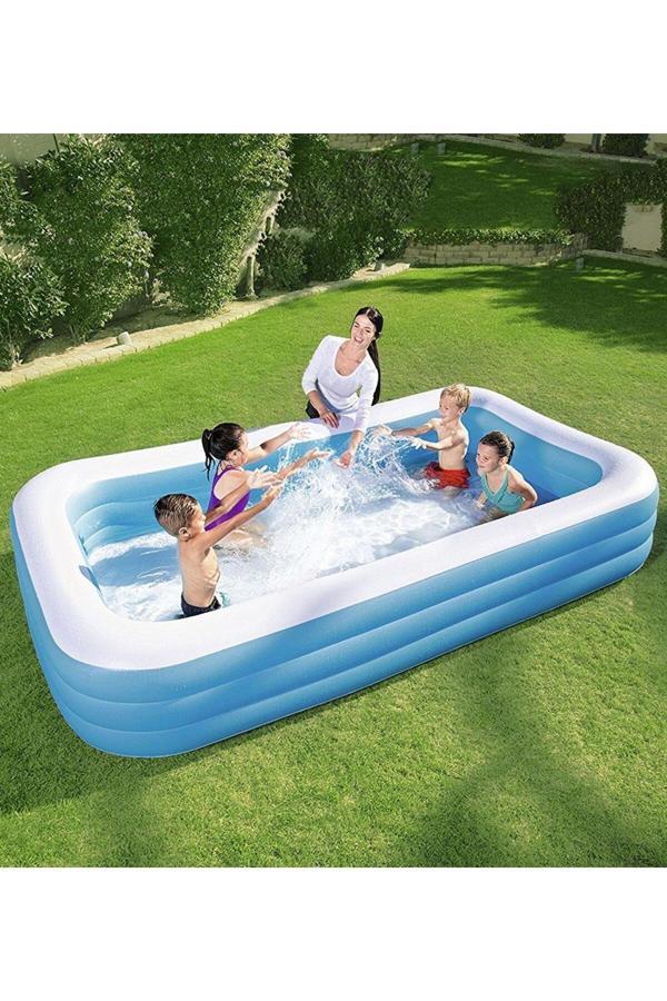 Pompa Hediye - Mega Boy Dikdörtgen Şişme Aile Havuzu -54006 - Image 1