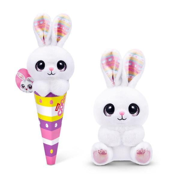 Zuru Coco Cone Beyaz Tavşan Peluş Oyuncak | Renkli Koni Kutulu Sevimli Peluş - Image 1