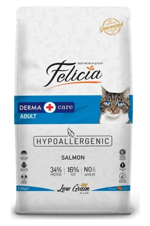 Felicia Düşük Tahıllı Hipoalerjenik Somonlu Yetişkin Kedi Maması 12Kg - Image 1