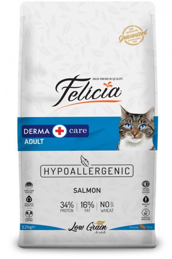 Felicia Düşük Tahıllı Hypoallergenic Kedi 12Kg Somonlu Yetişkin Kedi Maması Salmon Hipoalerjenik - Image 1
