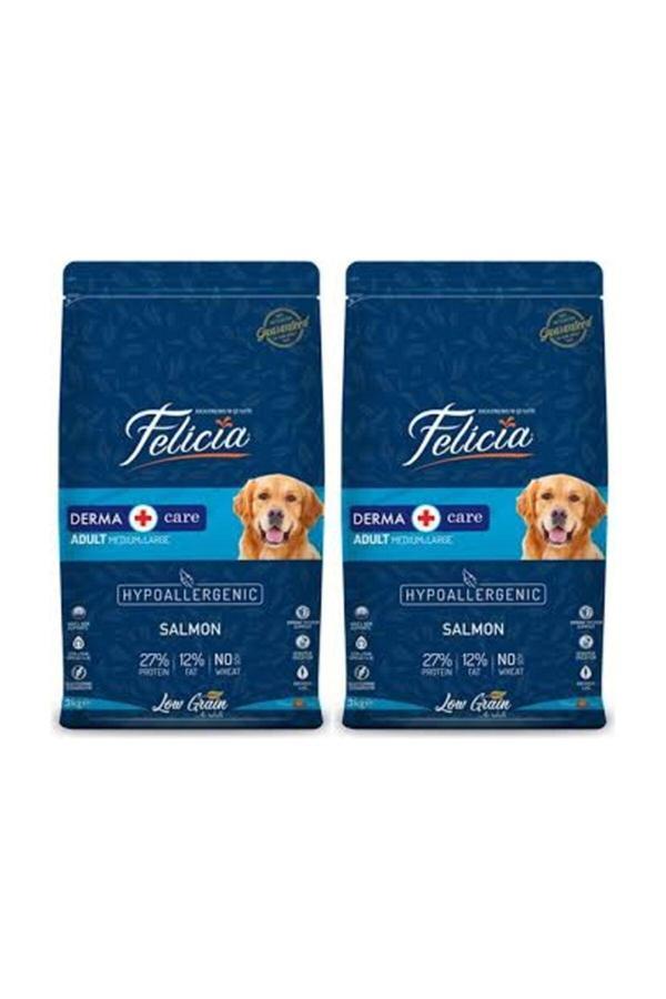 Felicia Köpek Maması Orta Büyük Irk Yetişkin Az Tahıllı Somonlu 3 Kg X 2 Adet - Image 1