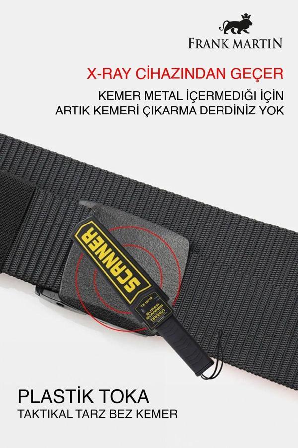 Frank Martin Plastik Tokalı Taktikal Tarz Bez Kemer - Image 1