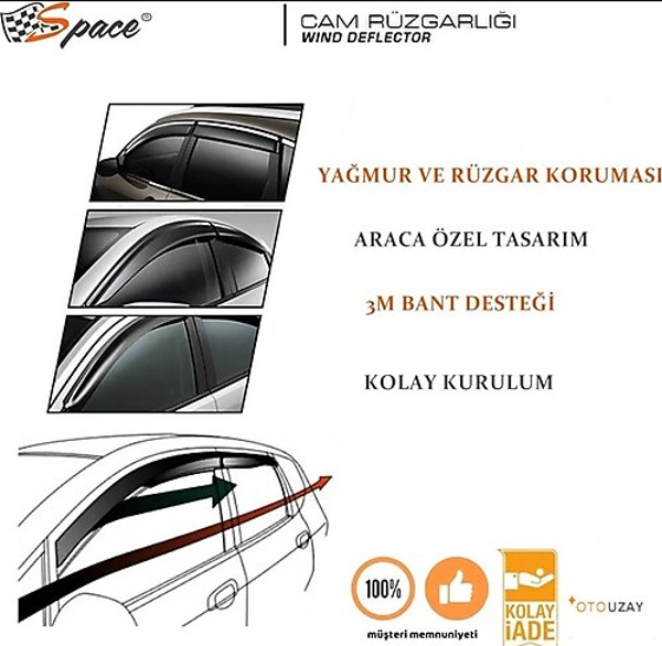 Space Cam Rüzgarlığı 1.2mm Kia/Ceed 2008-2010 4'lüSet / CARU376 - Image 1