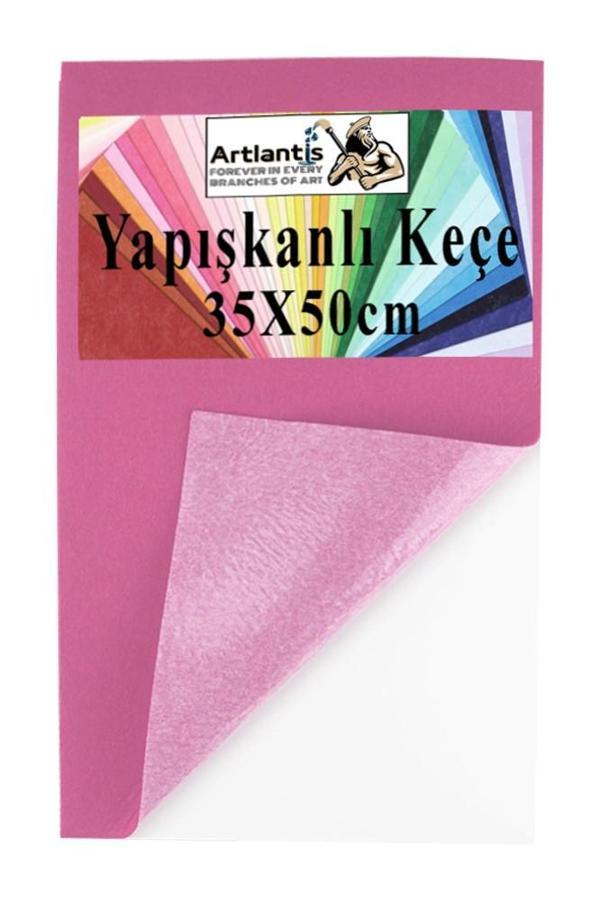 Açık Pembe Yapışkanlı Keçe 35x50 cm 3 Adet 2.0 mm Kendinden Yapışkanlı Renkli Hobi Keçesi Elişi Keçe Kumaşı Anasınıfı - Image 1