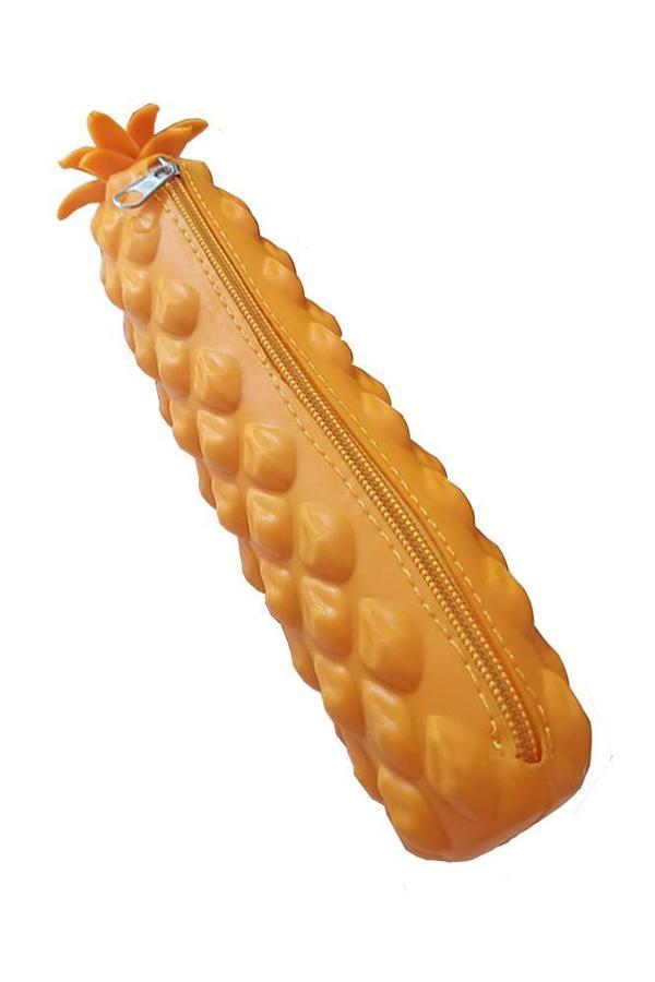Silikon Ananas Kalemlik Sarı 1 Adet Silikon Kalem Kutusu Eğlenceli Sevimli Ananas Figürlü Hediyelik Kalemlik - Image 1