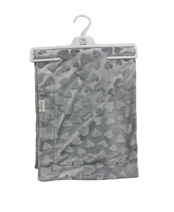 Bibaby Jacquard Heart 82x90 Battaniye 64727 Gri - Image 1
