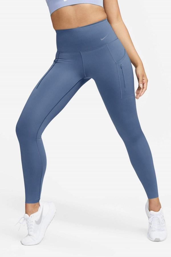Nike Go Firm Support High Rise Full Length Kadın 6 Cepli Antreman Taytı Koyu Mavi  - Image 1