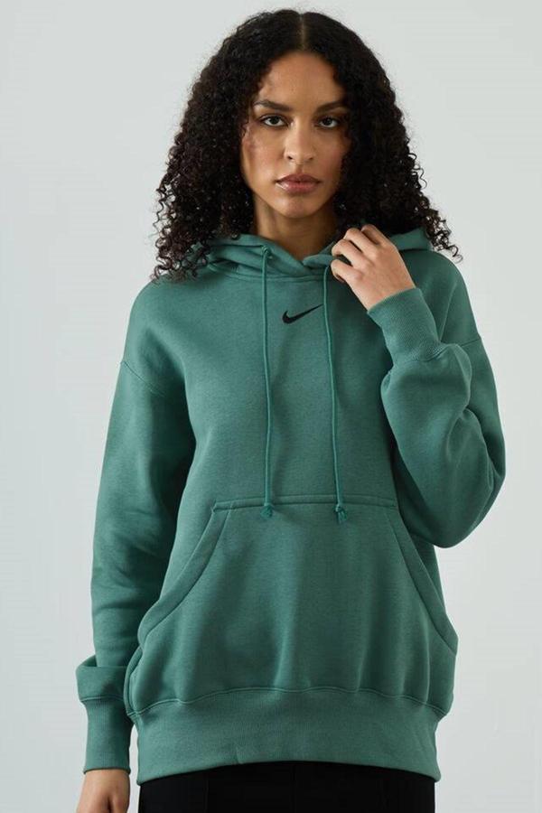 Nike Sportswear Phoenix Fleece Os Po Hoodie Oversized Fit Kadın Kapüşonlu Bol Kesim Sweatshirt Yeşil - Image 1