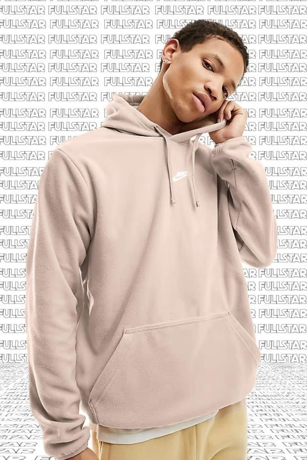 Nike Club Fleece Hoodie Pink Unisex Kanguru Cepli Kapüşonlu Polar Pembe Sweatshirt - Image 1